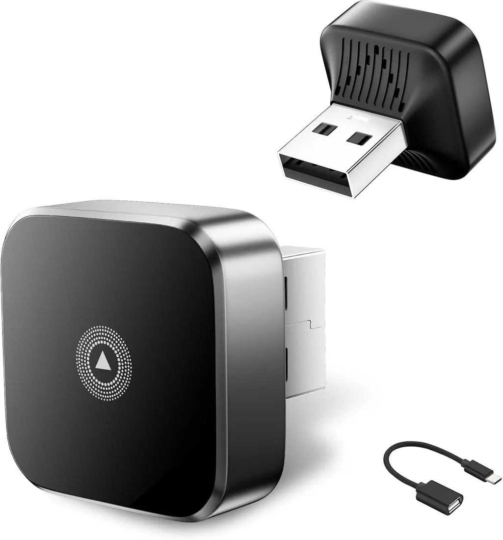 2026 Adaptador Inalámbrico Carplay Y Android Auto 2 En 1, Adaptador Android Auto WiFi 2,4+5,0 GHz, Plug and Play, Conexión Bluetooth 5.0 Estable, USB C/A, Compatible Con Teléfonos IOS 10+ Y Android 11