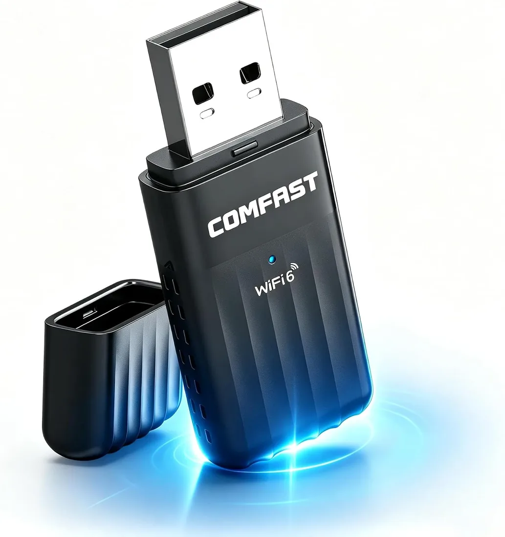 COMFAST 2 en 1 Adaptador USB WiFi 6 Bluetooth 5.4 AX900Mbps Antena WiFi USB | Receptor WiFi Doble Banda 5GHz/2.4GHz, WPA3, MU-MIMO, OFDMA, Soft AP Modo, Compatible con Windows 11/10