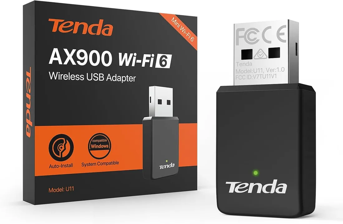 Tenda AX900 U11 Adaptador WiFi USB para PC, WiFi 6 USB WiFi Doble Banda 5GHz 2.4GHz, Adaptador WiFi PC Compatible con Windows 11/10/7, Soft-Ap, WPA2 foto 3