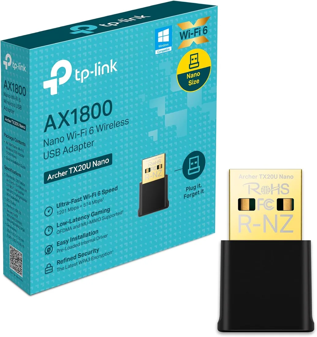 TP-Link Archer TX20U Nano - Adaptador WiFi USB, AX1800, 1201 Mbps, WiFi 6 | Actualiza tu PC con WiFi 6. Instalación Plug & Play. Conexión Estable. Compatible con Windows y macOS. foto 3