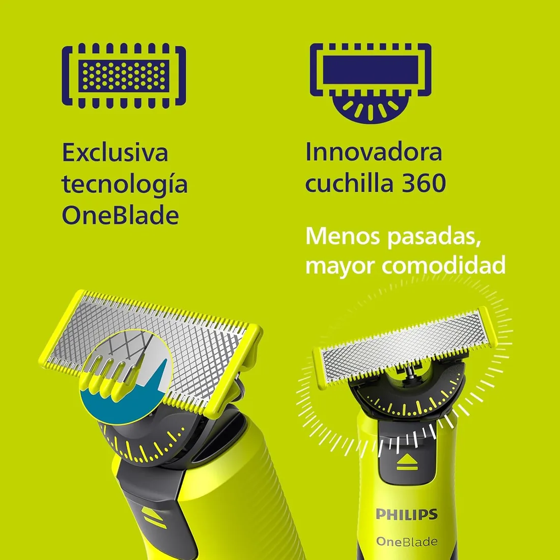Philips OneBlade 360 con Bluetooth, Recortadora para Barba y Cuerpo, Afeitadora Eléctrica Hombre, Depilación masculina, 2 Cuchillas, 5 Longitudes, 60 minutos de uso con 1 hora de carga, QP4631/30 foto 3