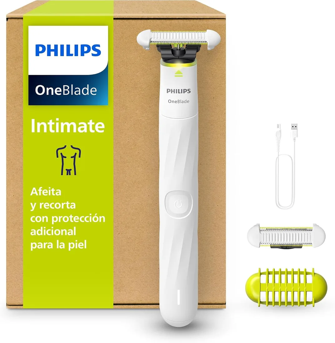 Philips OneBlade Intimate - Recorta y afeita con mayor protección de la piel, modelo QP1930/30