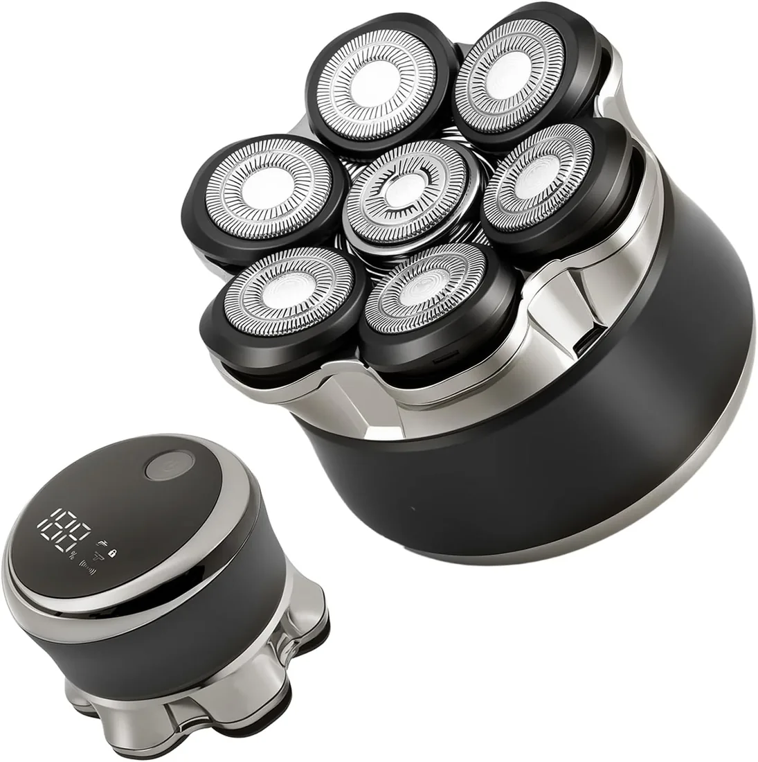Afeitadora para Cabeza Calva electrica para Hombres Carehabi, IPX6 Resistente al Agua, Recargable, Tipo-C, Cabezal Flotante Magnético 7D, Fácil de Limpiar, Hasta 120 Minutos de Autonomía
