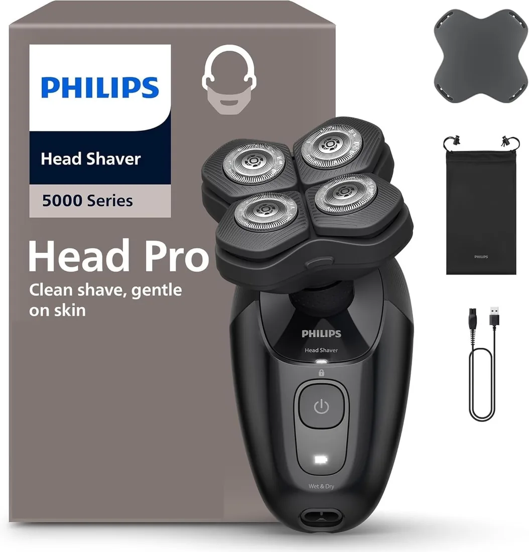 Philips Serie 5000 Pro - Afeitadora de cabeza para hombres y mujeres, cabezal flexible 360°, cuchillas ComfortCut para un afeitado apurado y suave, HS5980/15 foto 3