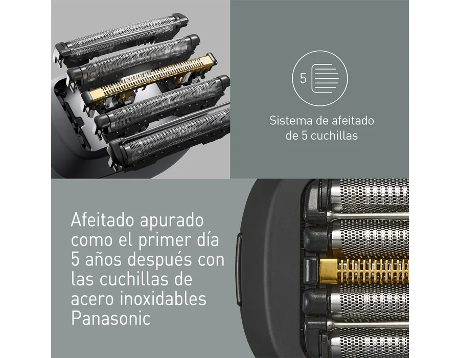 Panasonic ES-PV3B-K803 Serie 900s Afeitadora, Afeitadora Eléctrica de 5 Hojas para Uso En Seco y Húmedo para Hombres, Sensor De Barba Responsivo, USB-C, Estuche De Transporte, Negr foto 3
