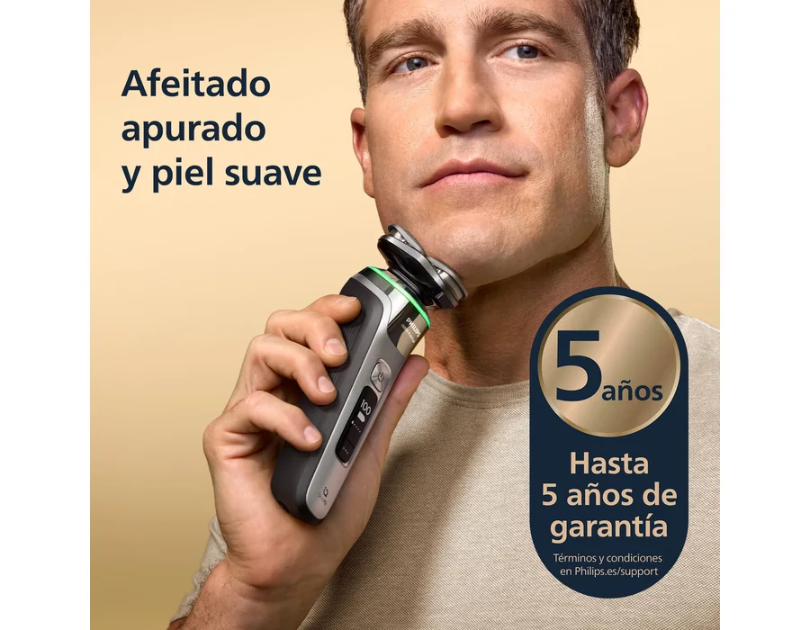 Philips i9000 Prestige, Afeitadora Eléctrica Hombre, Máquina de Afeitar Barba en Seco y Húmedo, Tecnología SkinIQ, Base de Carga, Recargable, Estuche de Viaje, Centro de limpieza, foto 2