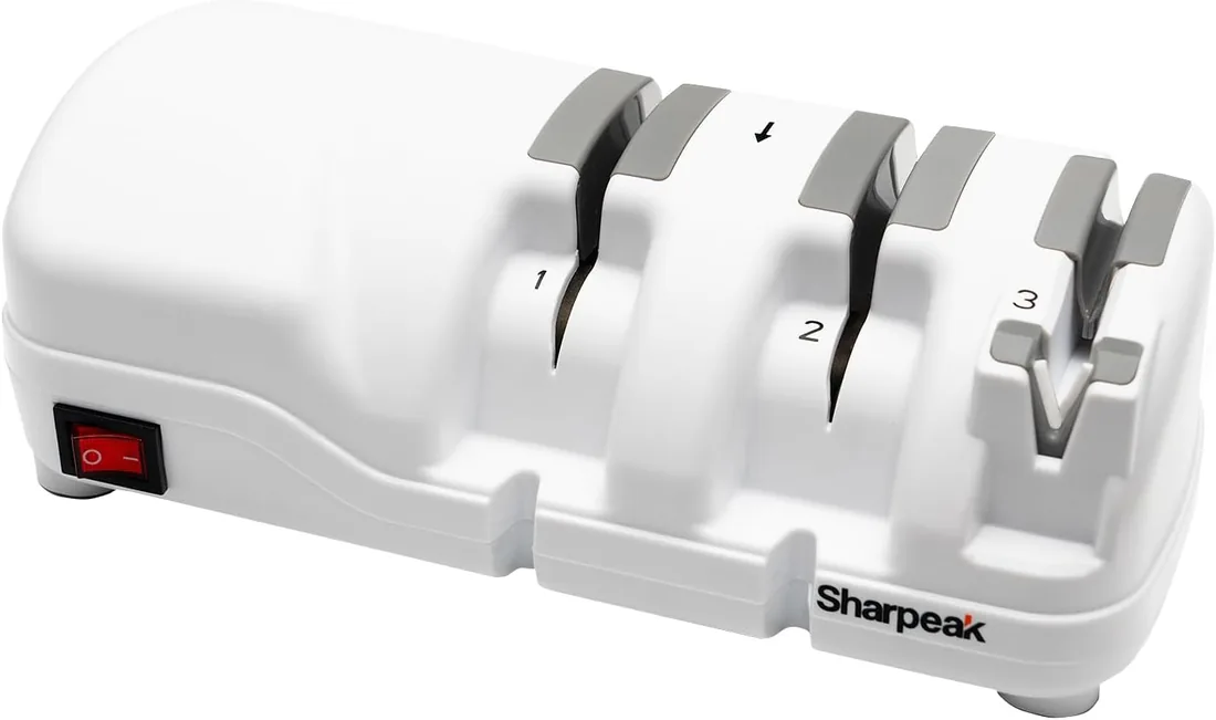 198H-SPK Afilador Eléctrico de Cuchillos con Ruedas de Diamante | 3 etapas, protección contra sobrecalentamiento y bajo nivel de ruido; para hojas rectas de doble bisel y cuchillos dentados