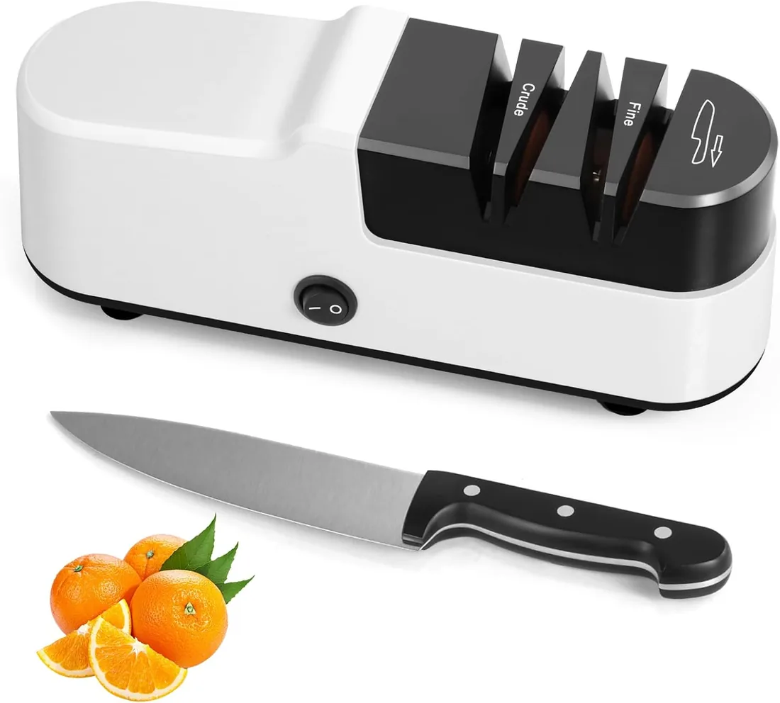 SOARFLY Afilador de Cuchillos Eléctrico Profesional, Afilador Eléctrico Cuchillos Multifunción para Cocina, Afilado Rápido y Seguro, Fácil de Usar foto 2
