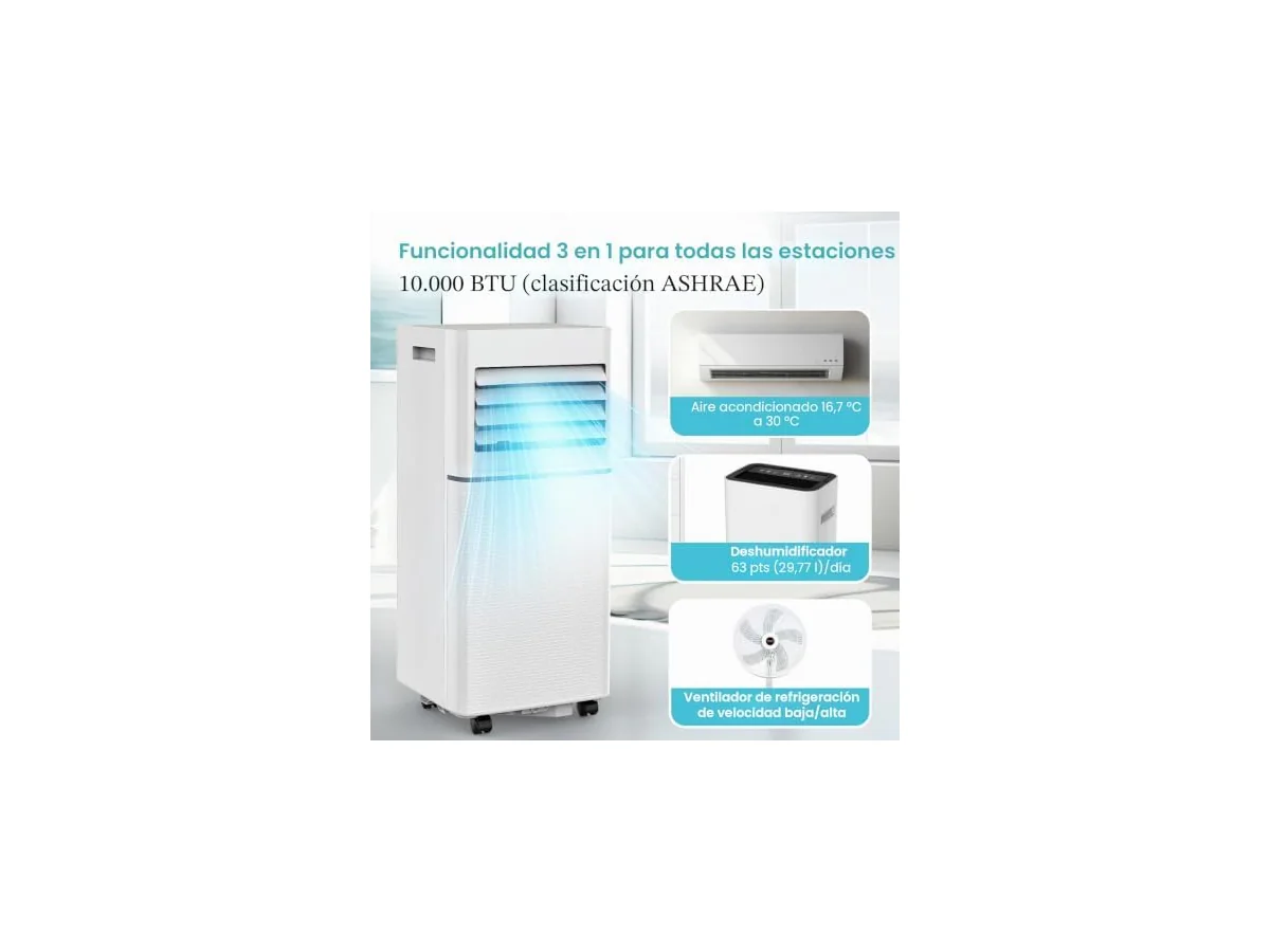 Electactic Climatizador portátil 10000 BTU silencioso para dormitorio, oficina y espacios pequeños,… foto 2