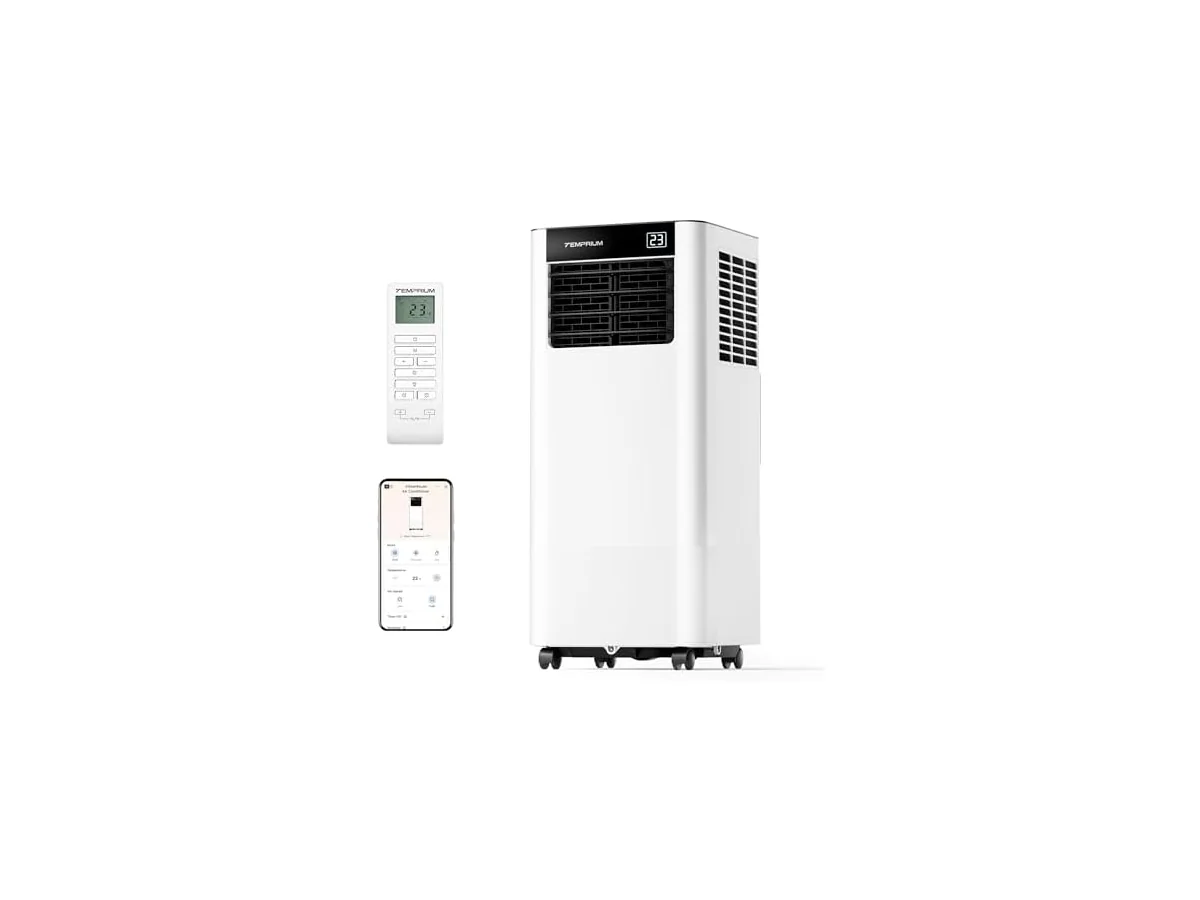 Aire Acondicionado Portátil 7000 BTU, Climatizador 3 en 1, Kit Ventana Incluido, Control App/Mando,…