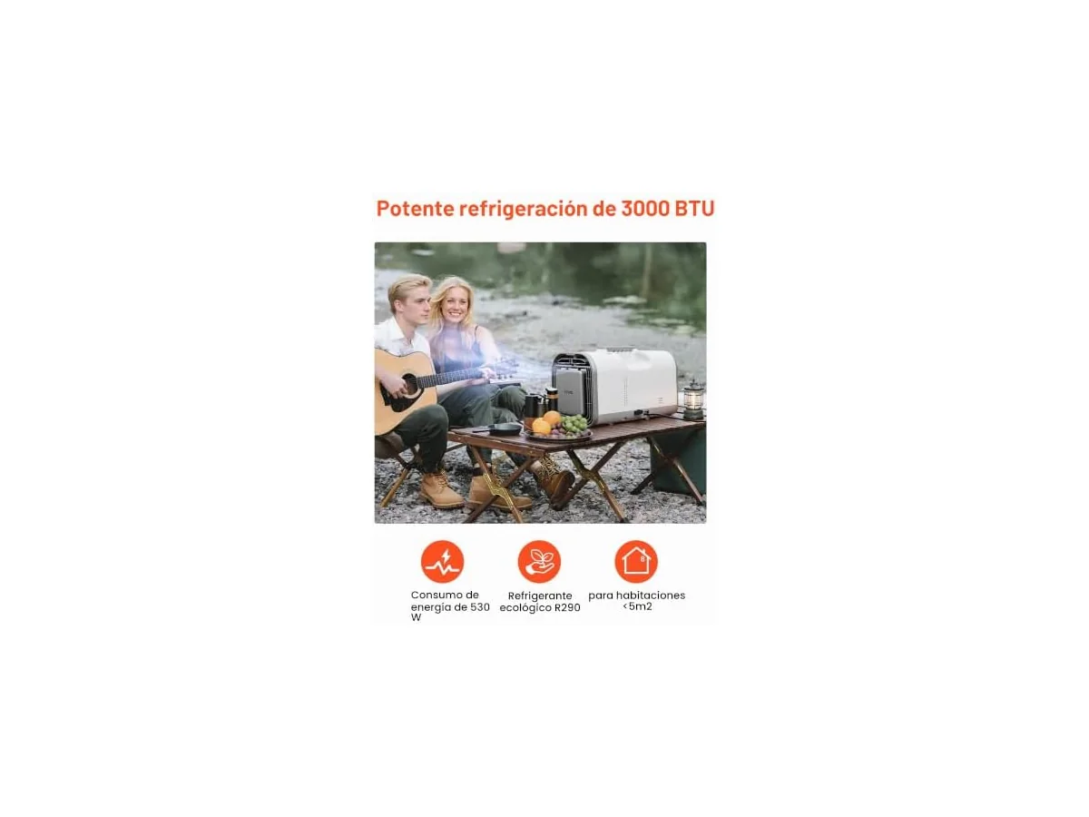 VEVOR Aire Acondicionado Portátil para Camping 3000 BTU, 530 W, Control Táctil y Remoto, Temporizador de… foto 2