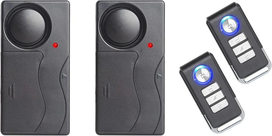 2 Paquetes De Alarma Antirrobo, Sistema De Seguridad Antirrobo con Sensor De Movimiento Ajustable De Alta Sensibilidad De 110dB para Puerta, Ventana, Bicicleta, Motocicleta, Autocaravana