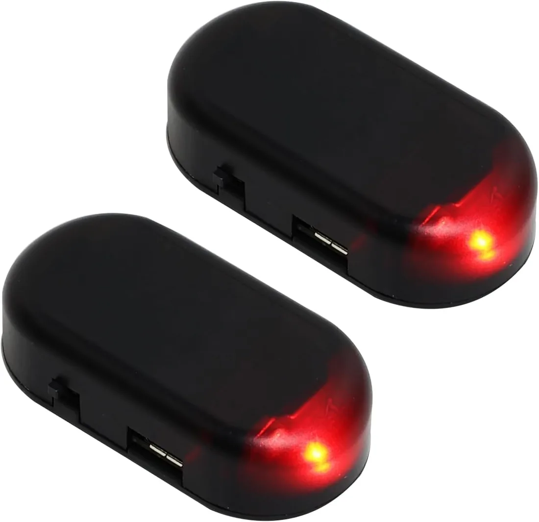 2 Piezas de Sistema de Alarma para Coche, luz Intermitente antirrobo, Alarma Solar Falsa, protección contra Robo para Sistema de Seguridad del automóvil, luz Falsa antirrobo Intermitente