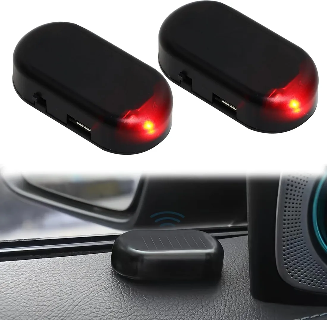 2 Piezas de Sistema de Alarma para Coche, luz Intermitente antirrobo, Alarma Solar Falsa, protección contra Robo para Sistema de Seguridad del automóvil, luz Falsa antirrobo Intermitente foto 2