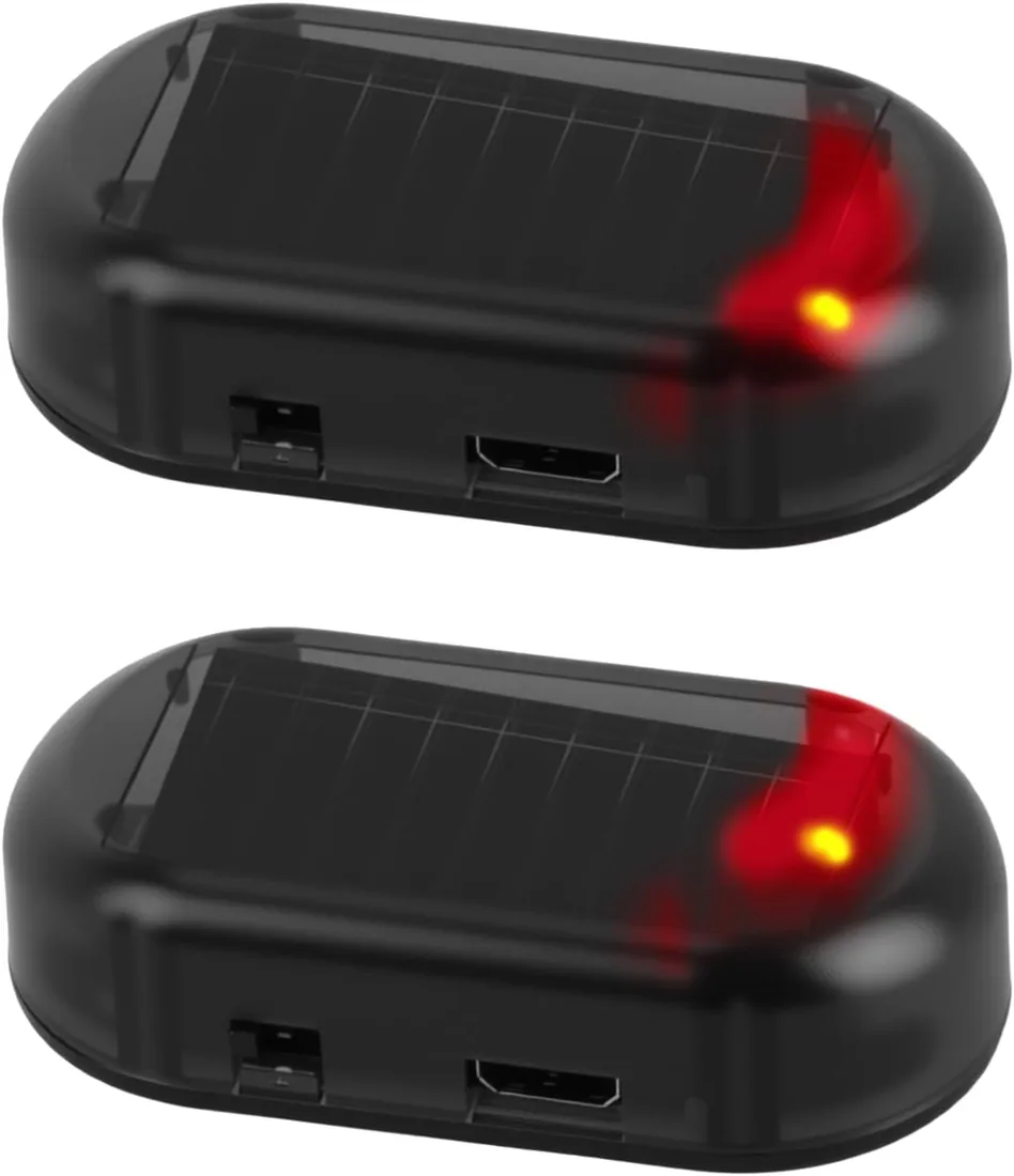 2unids luz led antirrobo Coche, Alarma Solar Coche | Alarma Anti Vandalismo Intermitente Nocturno Automático Antirrobo Coche Simulado foto 3