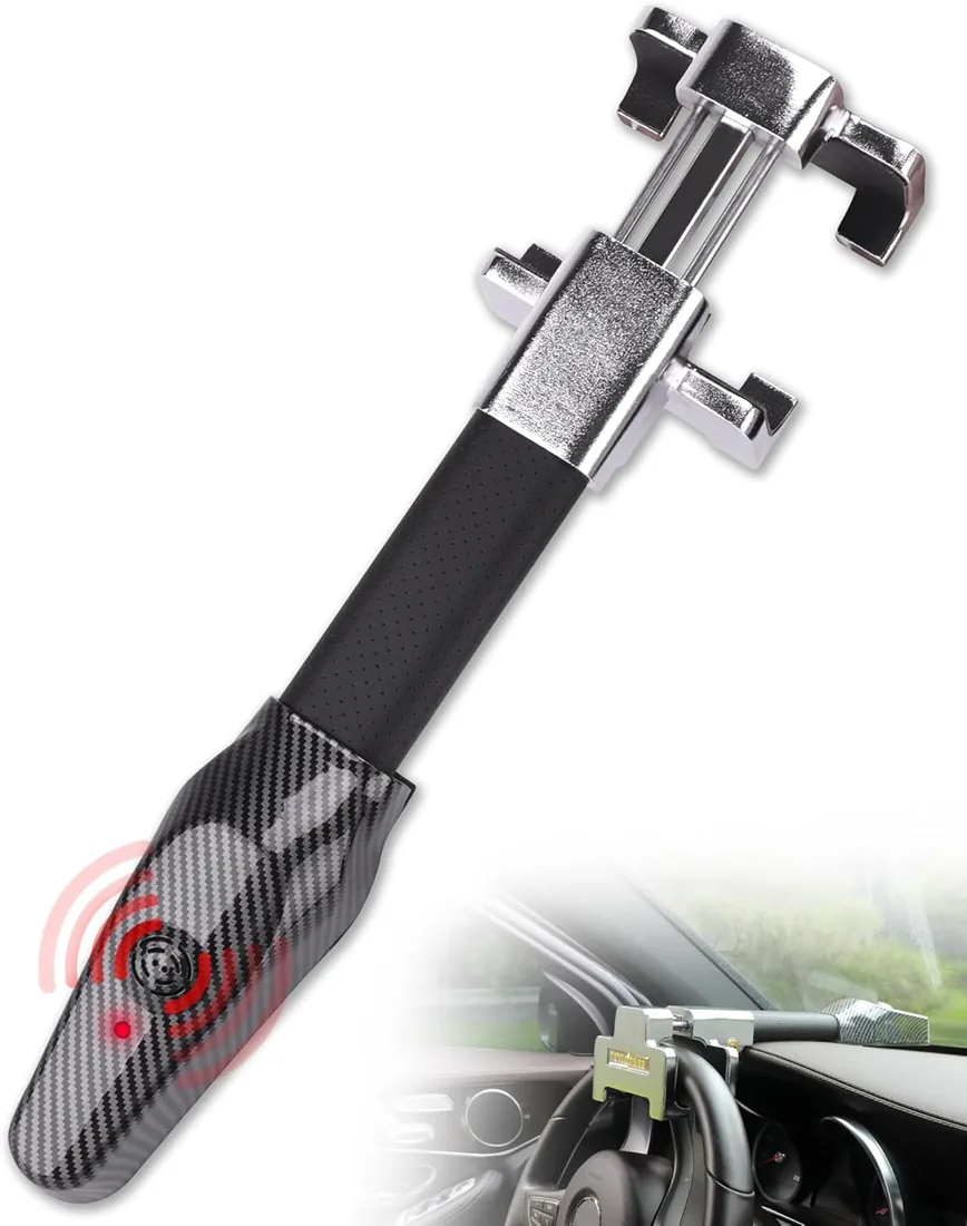 Tevlaphee Antirrobo Coche con Alarma, 120dB, Antirrobo Coche Volante, Barra Antirrobo Coche, Ajuste Universal