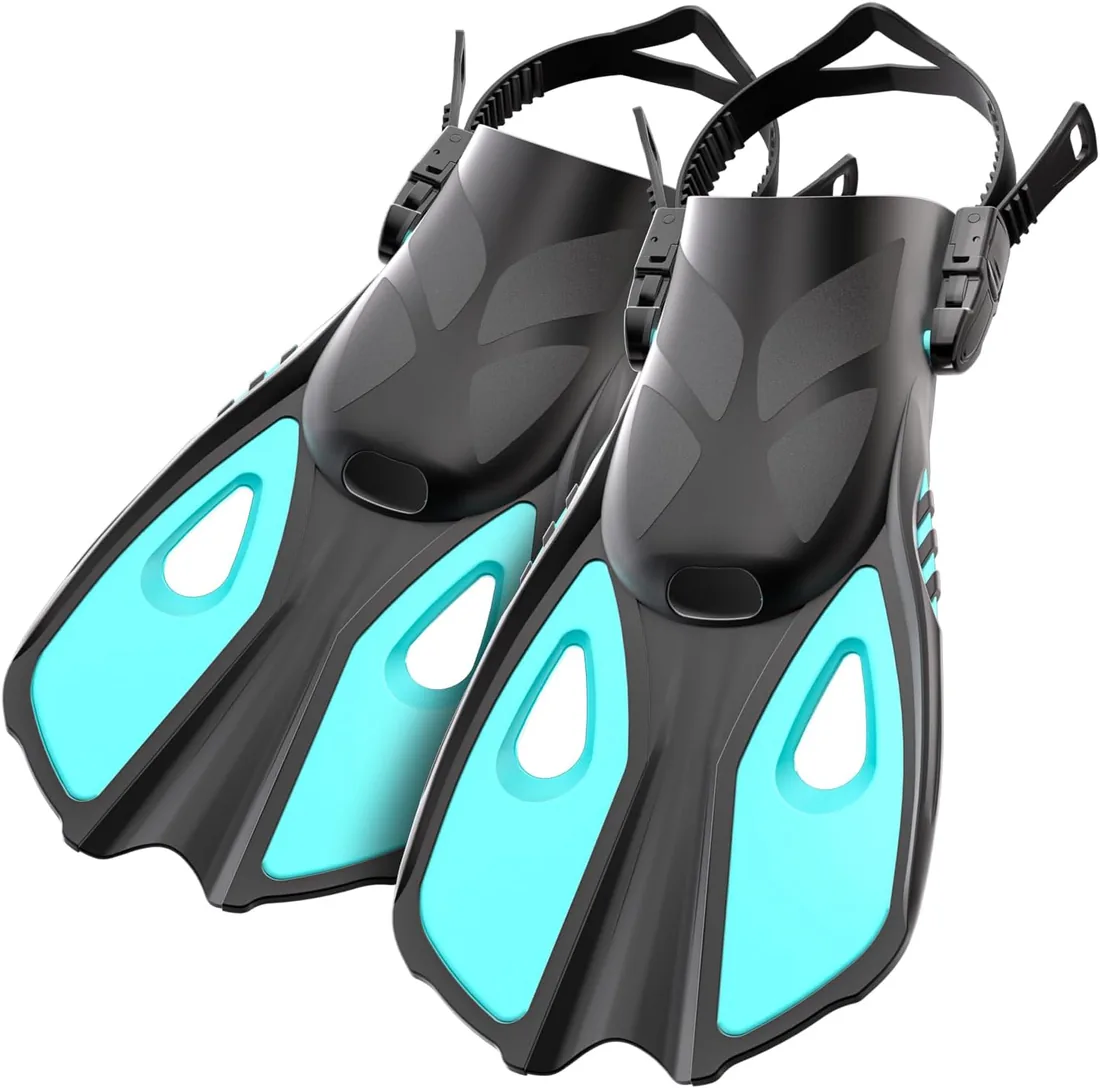 Aletas de Natación Unisex Ideal para Piscina, Técnica de Patada Viajes | Tallas: 32-36 | 37-41 | 42-47 | Ligeras y cómodas | Para jóvenes y adultos | Talón abierto ajustable | Para piscina | Playa foto 2