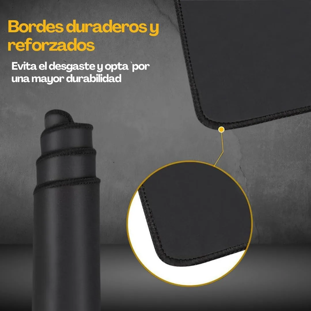 Alfombrilla para Ratón Mousepad XXL, Alfombra Gaming Base de Goma Antideslizante PC Tapete con Microfibras, Mapamundi, Accesorios de Oficina. (Negro, 80x30 cm) foto 3