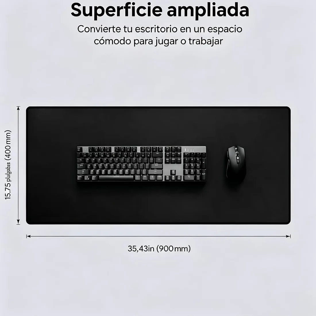Alfombrilla Ratón XXL 900 x 400 x 3 mm, Tapete de Escritorio Grande para Teclado y Ratón, Impermeable, Antideslizante, Mouse Pad Gaming para Ordenador, Oficina y Teletrabajo foto 2
