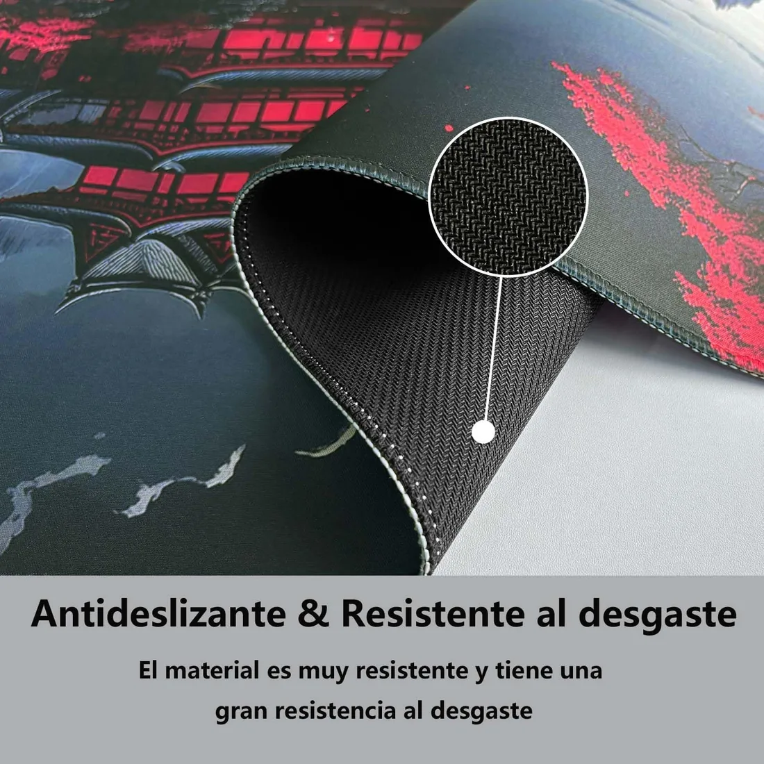 Alfombrilla Ratón XXL Japonesa Grande Gaming 900 x 400 mm, Alfombrilla Escritorio Antideslizante con Base de Goma, Mousepad Bordes Cosidos Impermeable para Oficina Ordenador Juegos&Tapete foto 3