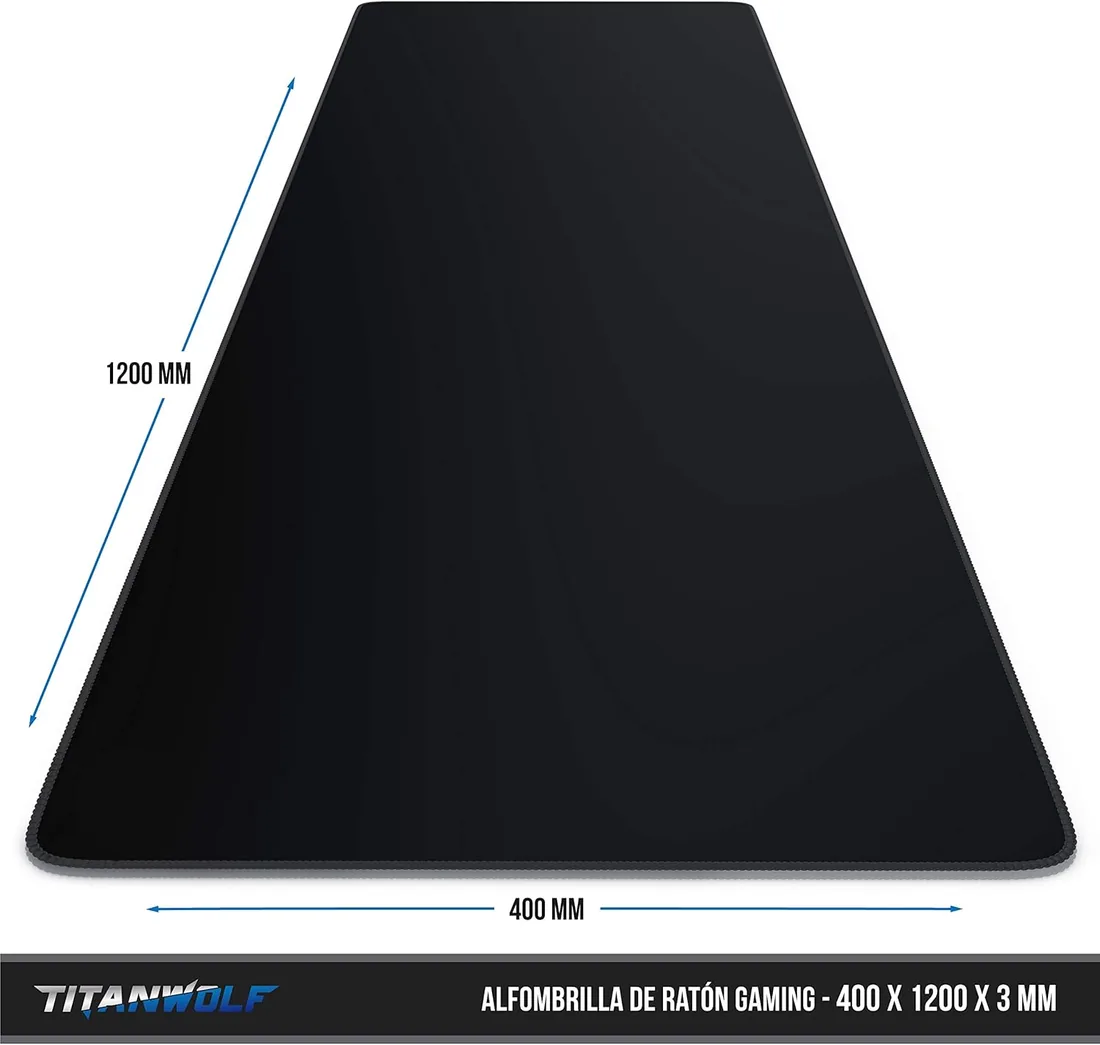 TITANWOLF - Alfombrilla de Ratón de Gran Tamaño 1200x400mm – Mouse Pad Gaming XXL - Precisión y Velocidad en Juegos - Antideslizante, Resistente al Agua - Superficie de Tejido - para Ratón y Teclado foto 2