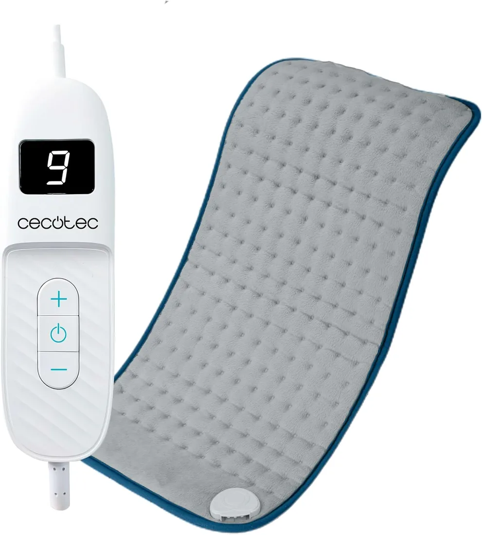 Cecotec Almohadilla Eléctrica HeatConfort 6000 ThermalPad. Almohadilla térmica 30x60 cm ideal para alivio lumbar, cuello y hombros, con ajuste de temperatura y material suave.