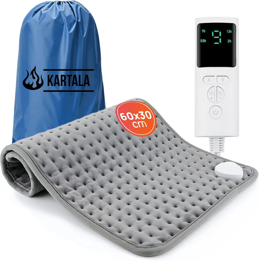 Super Pack Manta Térmica Lumbar Kartala 30×60 cm con Bolsa | Manta Eléctrica para Cuello, Espalda y Zona Lumbar | 9 Temperaturas, 4 Temporizadores | Lavable y Portátil foto 3