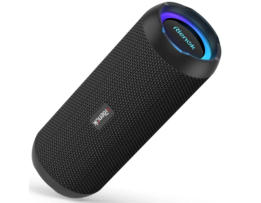 RIENOK Altavoz Bluetooth 30W Portátil Potente Impermeable IPX7 Negro