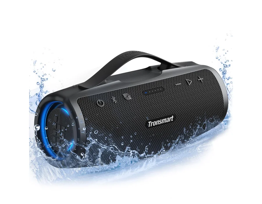 Tronsmart Mirtune S100 Altavoz Bluetooth 50W, Altavoz Portátil Potente, Resistente al Agua IPX7, Retractable Handle, 20H de Reproducción, Sonido Estéreo, Aux y Powerbank, Speaker c