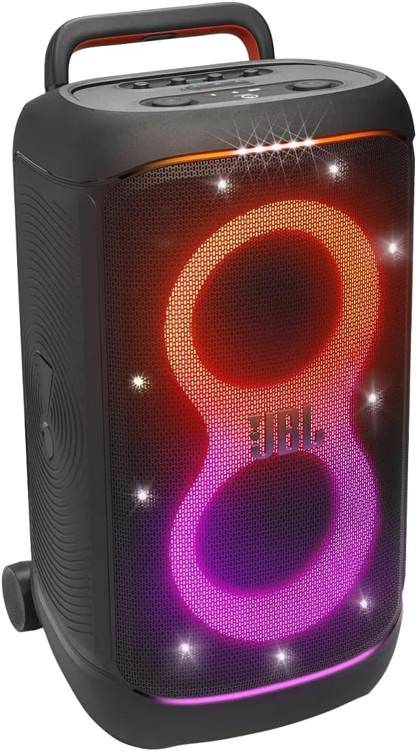 JBL Partybox 520, Altavoz Inalámbrico Bluetooth, Negro | 15h de Autonomía, Espectáculo de Luces, IPX4, Compatible con Varios Altavoces, AI Sound Boost, Entrada para Micrófono