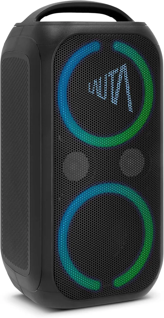 TechniSat LAUTA WUMMSBOX: Altavoz Bluetooth portátil de Alta Gama (160 W Pico, Sonido de Fiesta 103 dB, Refuerzo de Graves, TWS, 12 h batería, LED, IPX4, 80 W RMS)