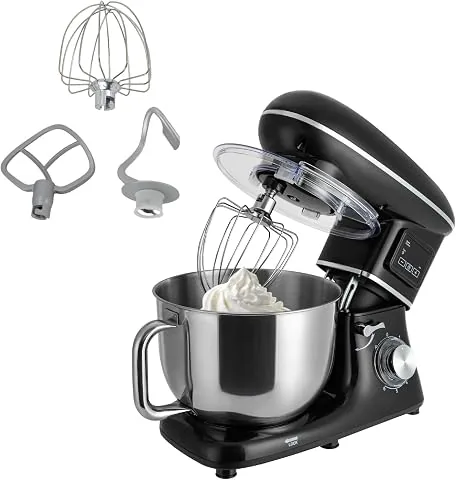 Robot de cocina de 1500 W, 6,2 L, amasadora con pantalla LCD, 6 + 1 velocidades y protección contra salpicaduras, máquina de masa, para hornear pasteles y amasar
