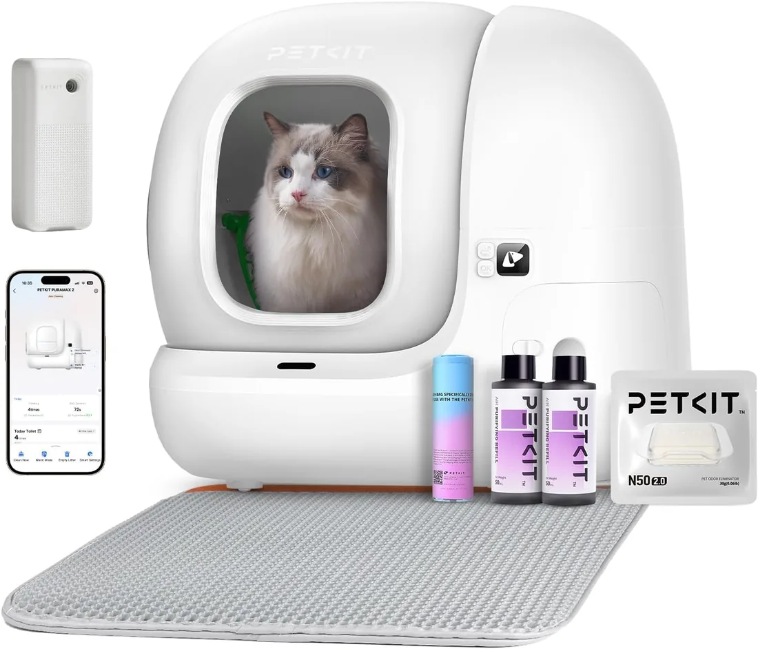 PETKIT Pura MAX 2 Arenero Gatos Autolimpiable, Inodoro para Gato, Arenero Autolimpiable para Gatos, Anti-Fugas, xSecure/Eliminación de Olores/Control de APP/76L, para Varios Gato foto 2