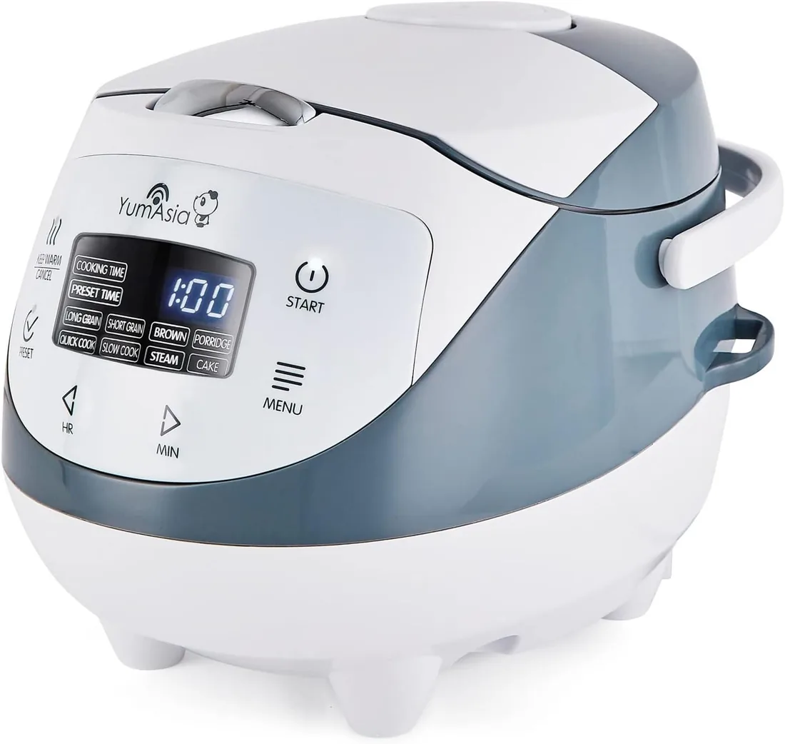 Yum Asia Panda Mini arrocera con cuenco de cerámica Ninja y lógica difusa avanzada (3,5 tazas, 0,63 litros) 4 funciones de arroz, 4 funciones de multicocina 220-240V