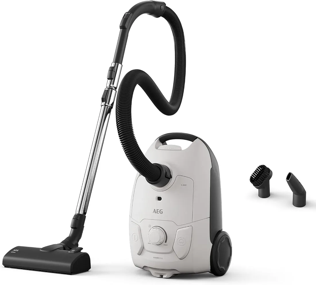 AEG Aspiradora de Trineo 750W 3,5 L AB51C1SW Blanco | 750 w, 3,5 l, ruido 79 db(a), aspirador con bolsa, apto todo suelo