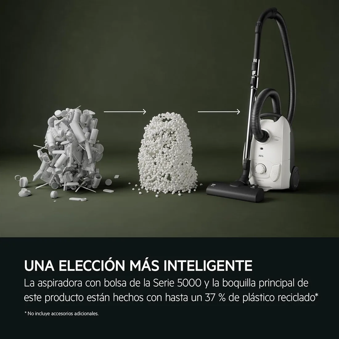 AEG Aspiradora de Trineo 750W 3,5 L AB51C1SW Blanco | 750 w, 3,5 l, ruido 79 db(a), aspirador con bolsa, apto todo suelo foto 2