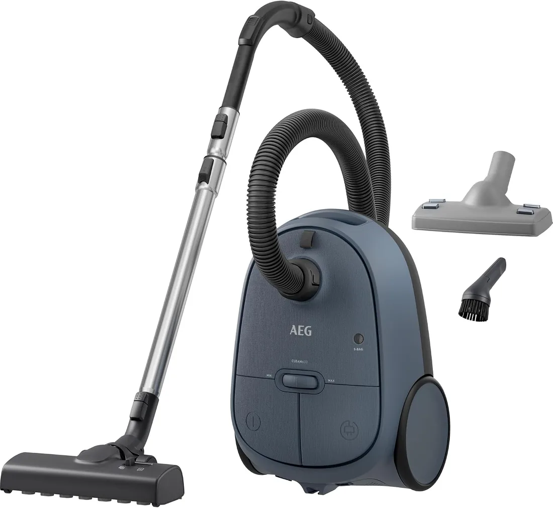 AEG Aspiradora de Trineo 850W 3,5 L AB61C2DBS Azul | 850 w, 3,5 l, aspirador con bolsa, color azul
