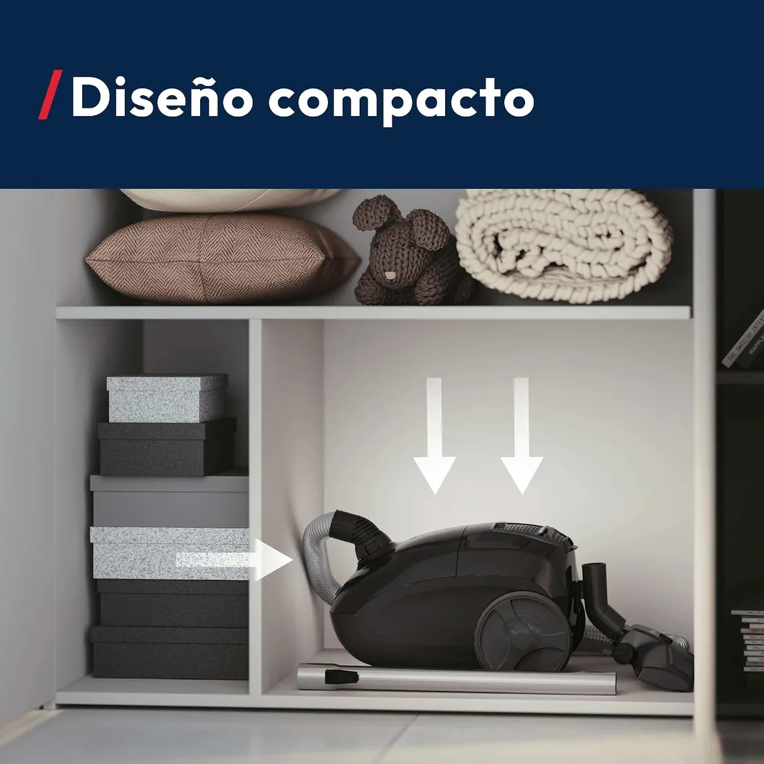 Hoover HE1 Aspiradora de Trineo con Bolsa Compacta | Todos los Suelos | Con Cable, Radio de Acción 7,5m, Capacidad de Bolsa 2,5L, Filtro EPA, Accesorios Incluidos foto 3