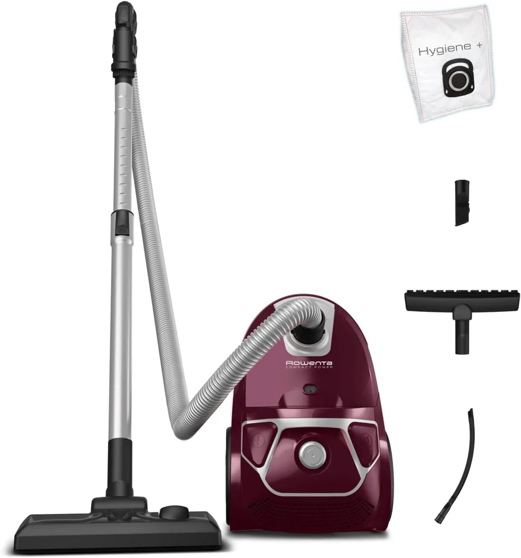 Rowenta Compact Power, Aspirador Trineo con Bolsa, 3 Acc (Especial Coche) | Alta filtración y Filtro permanente gran eficiencia, Depósito de 3 L, Cable de 6.2 m, Accesorios de coche, RO3969