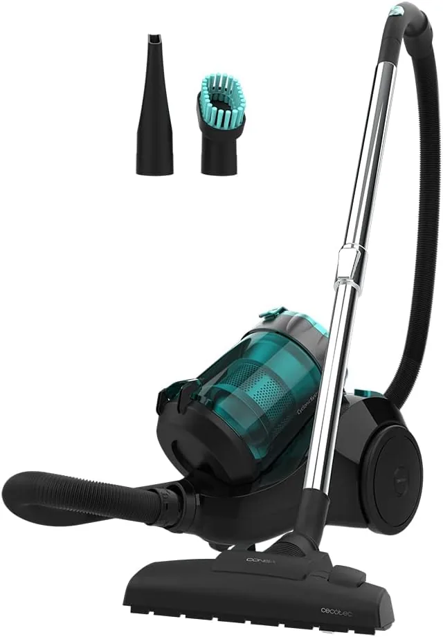 Cecotec Aspirador sin Bolsas Potente de Trineo Conga Rockstar Multicyclonic. 800 W, Multiciclónico, Capacidad 2,5 L, Filtro de Alta Eficiencia, Tubo Telescópico Metálico, Accesorios