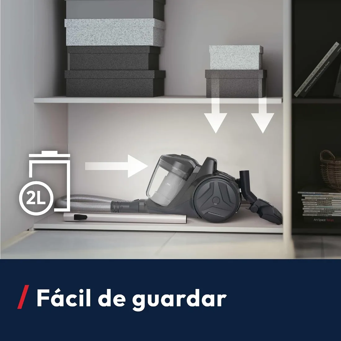 Hoover HP1 Aspiradora de Trineo sin Bolsa Compacta | Boquilla Parquet | con Cable, Radio 7,5m, Depósito 2L, para Alfombras y Suelos Delicados, Filtro EPA, Ligera, 700W foto 3