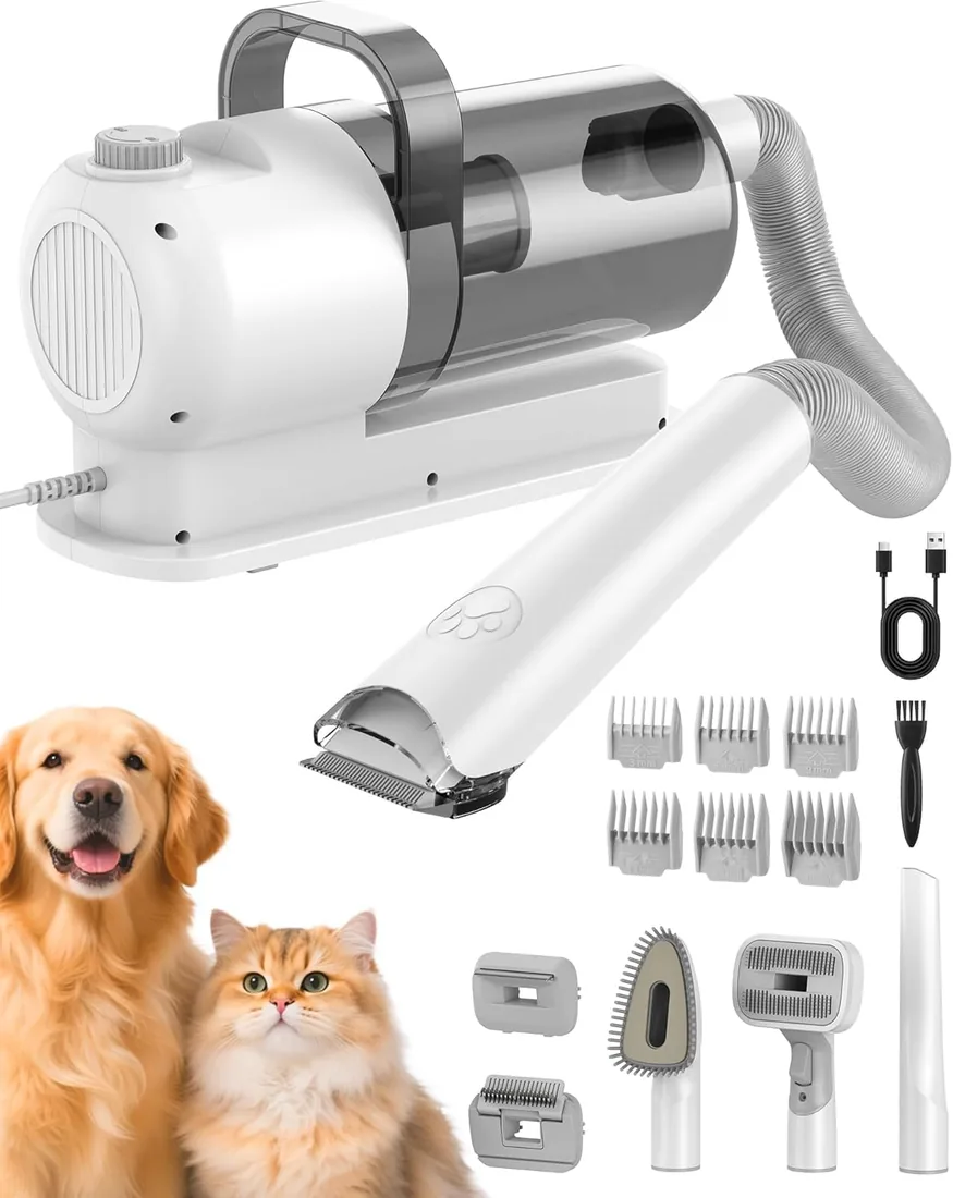 Aspiradora para Pelo de Mascotas con Kit de Peluquería para Perros y Gatos
