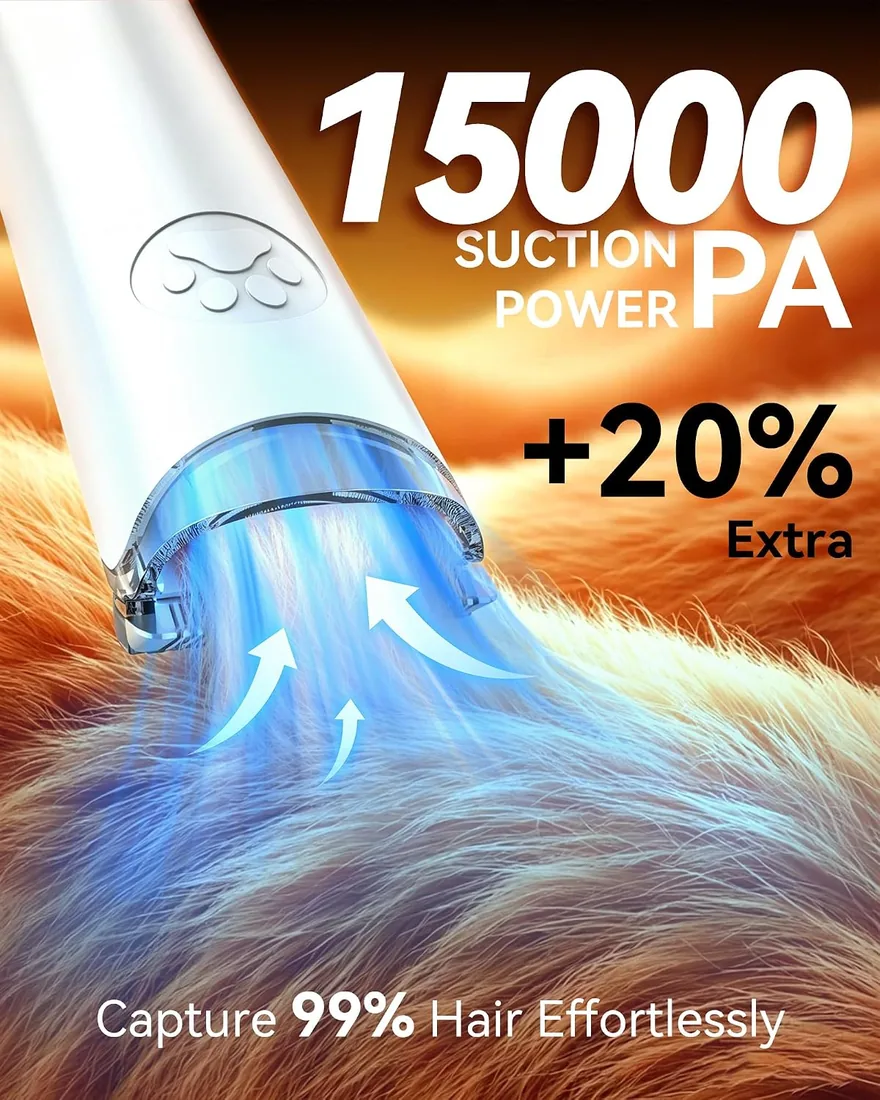 Aspiradora para Pelo de Mascotas con Kit de Peluquería para Perros y Gatos foto 2