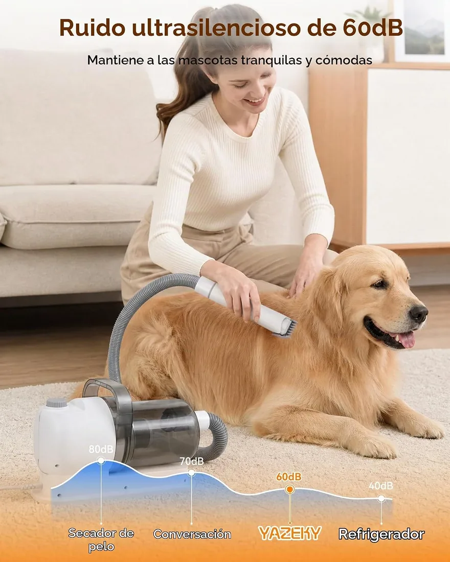 Aspiradora para Pelo de Mascotas con Kit de Peluquería para Perros y Gatos foto 3