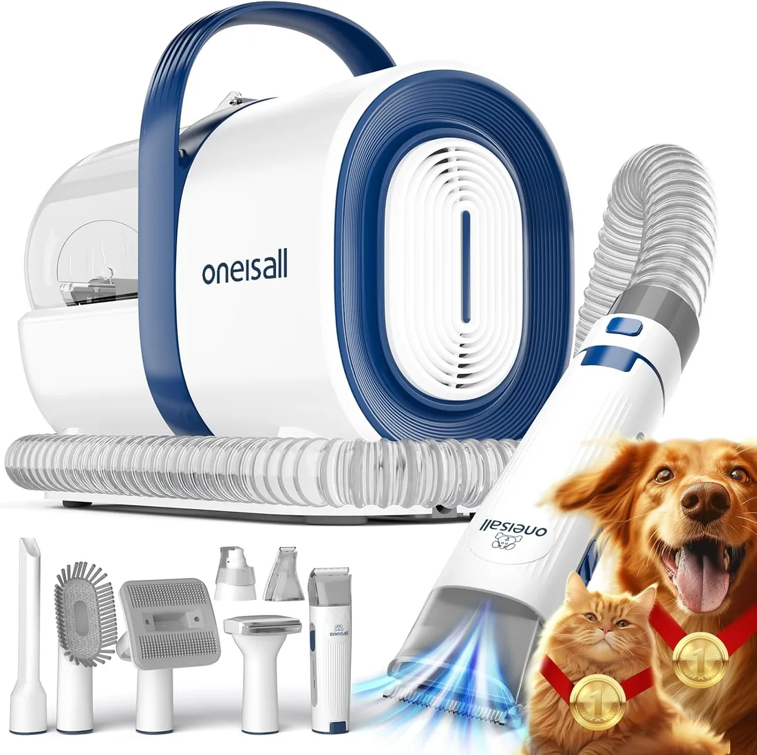 oneisall Cortapelos Perros con aspiradora de pelo