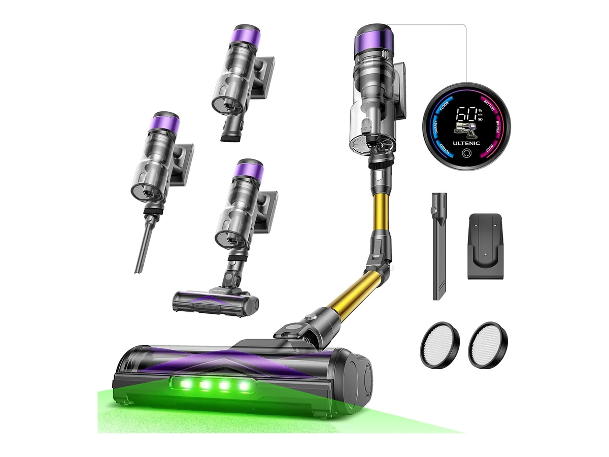 Ultenic U20 Aspiradora sin Cable 55Kpa/55Min, Cepillo Anti-Enredo Mejorado, Aspirador Escoba con Brazo…