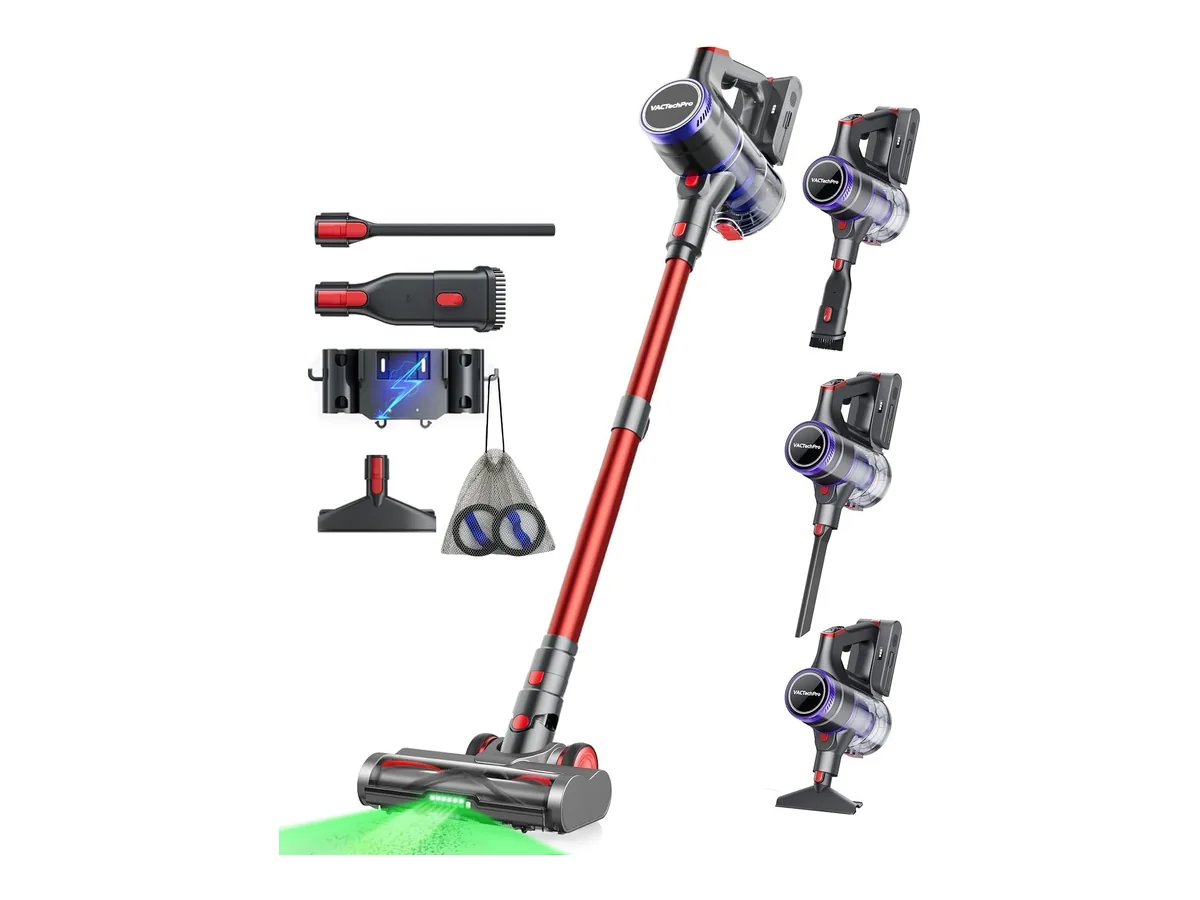 VACTechPro 55KPa/600W/70Min Escoba Aspiradora sin Cable, Aspirador Vertical