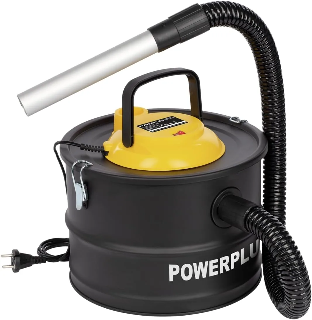 POWERPLUS Aspirador de Cenizas, colector de Polvo, Apto para Horno, Chimenea 1000W 15 litros, Negro (POWX3000)