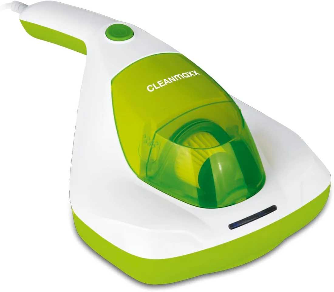 CLEANmaxx Aspirador antiácaros | Luz UV-C, Filtro EPA-11 | para alérgicos | Destruye el 99,9% de los ácaros, bacterias y chinches de la Cama