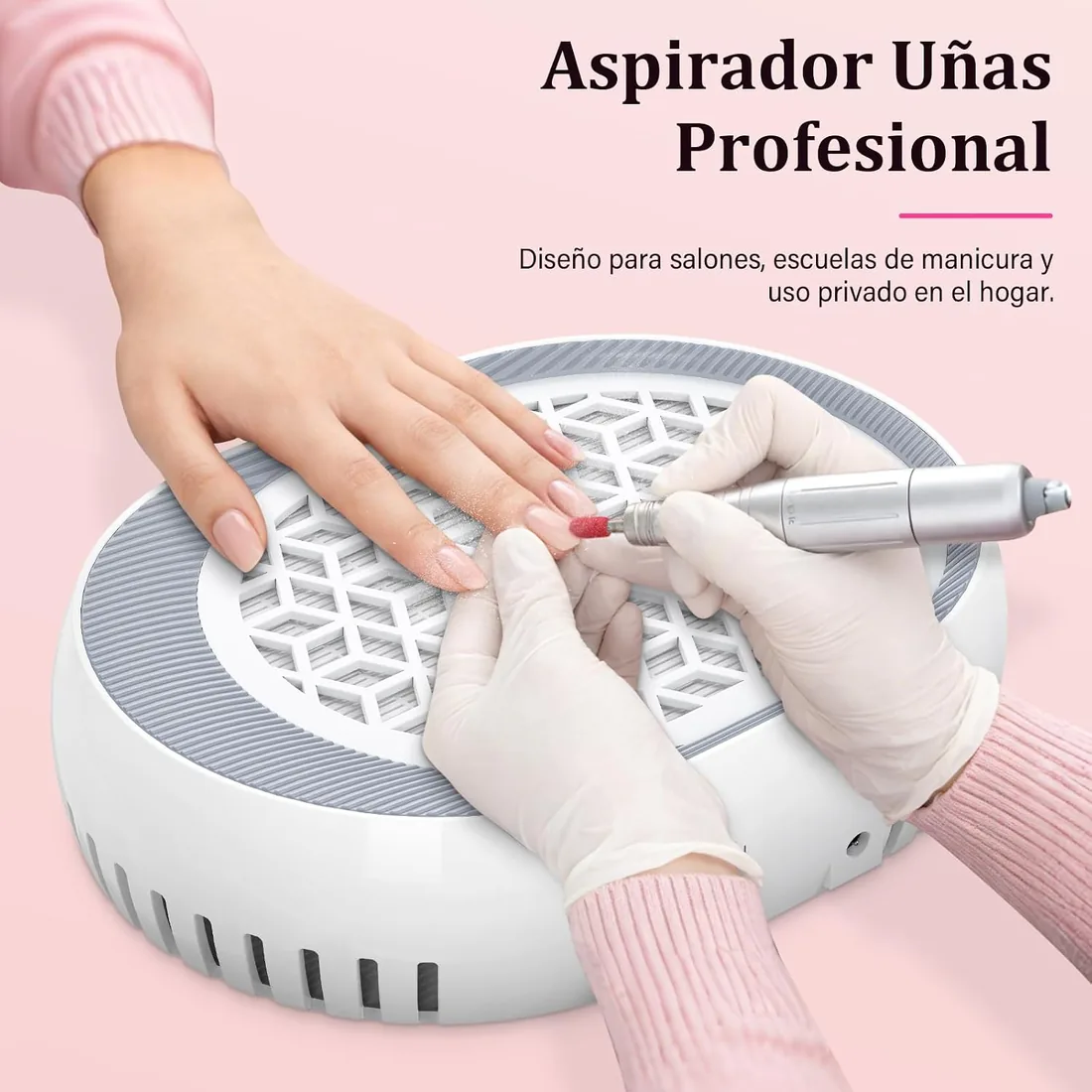 Aspirador de Uñas Profesional Colector de Polvo de Uñas con filtro reutilizable Aspirador de Uñas de Manicura Aspirador de Polvo para Uñas de velocidad para el salón o el hoga foto 3